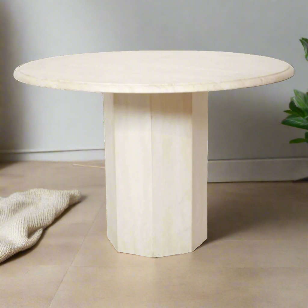 WELLINGTON Travertine Round Dining Table