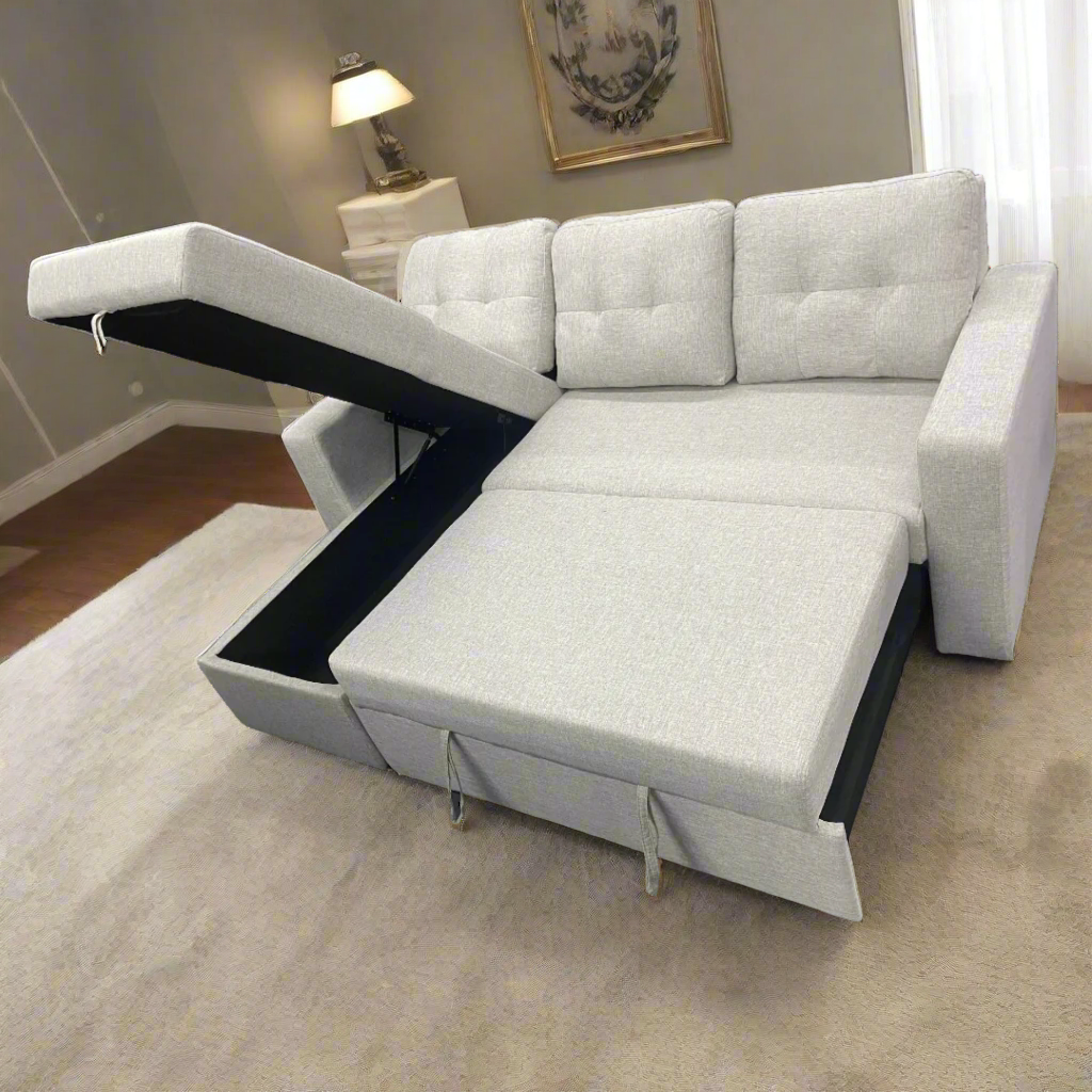 SORRENTO Three-Seater Sofa Bed w/ Reversible Chaise